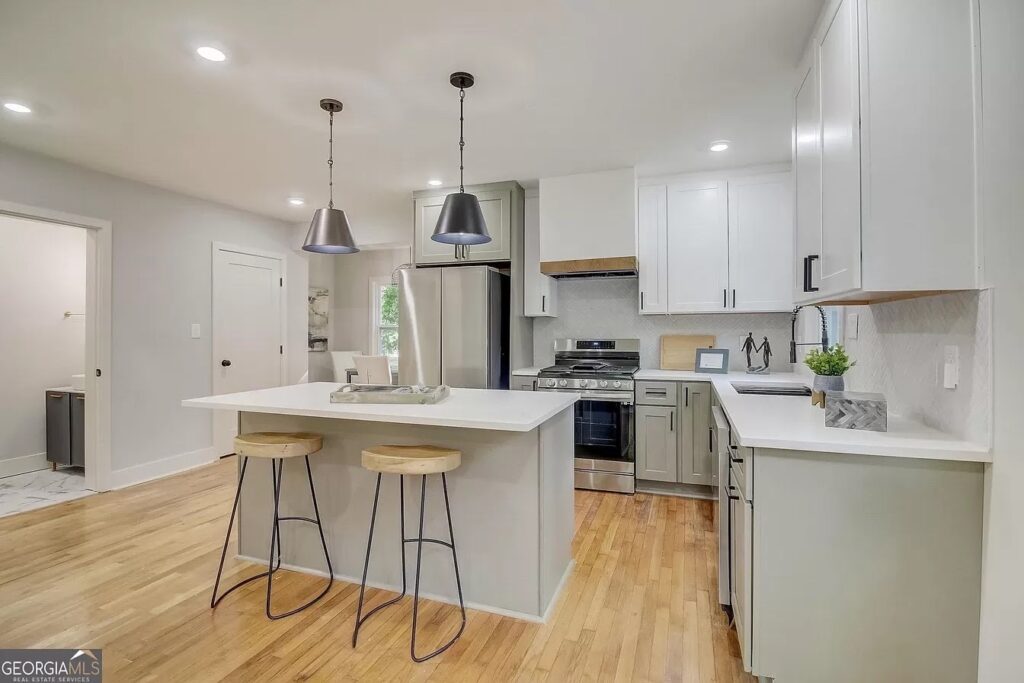 Kitchen pendant and recessed lighting installed by Nicks Electrical Services