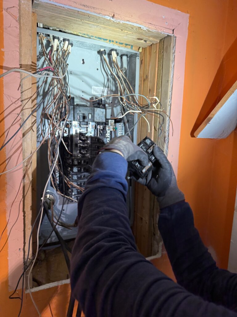 Panel wiring during a rewiring job